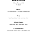 Lunch menu